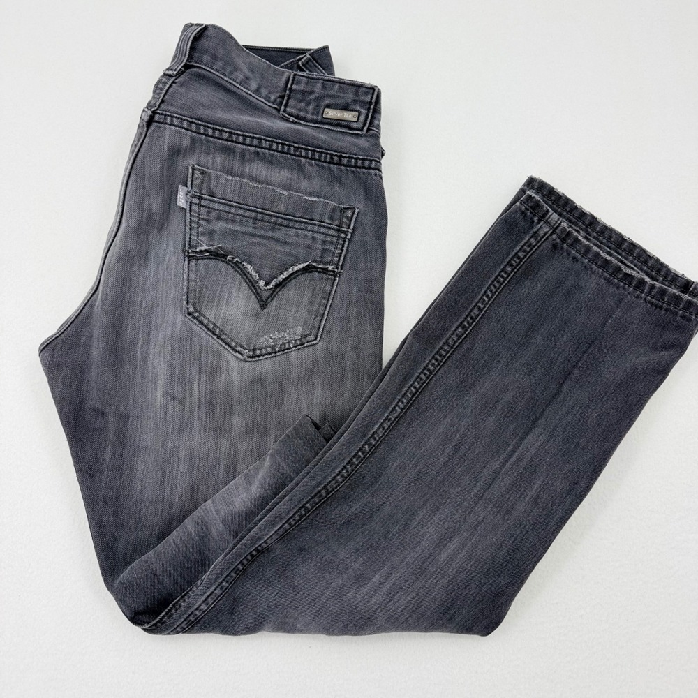 SilverTab Straight Leg Jeans Mens 30x30 Gray Distressed Denim Y2K Vintage
